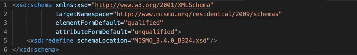 MISMO Data Model XML Schema Redefine